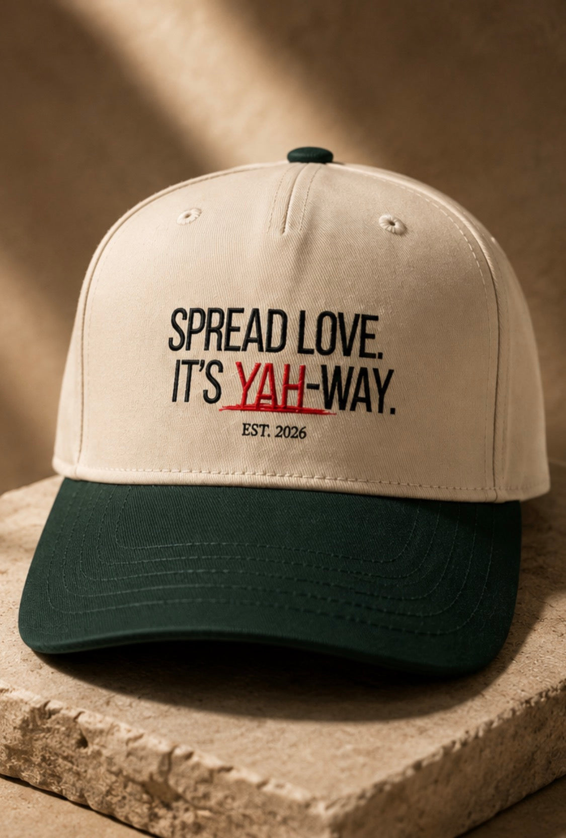 The Spread Love Hat™ | Cream / Forest Green