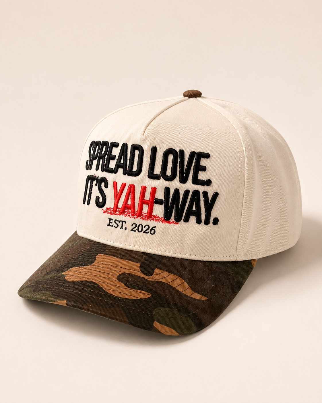 The Spread Love Embroidered Camo Hat