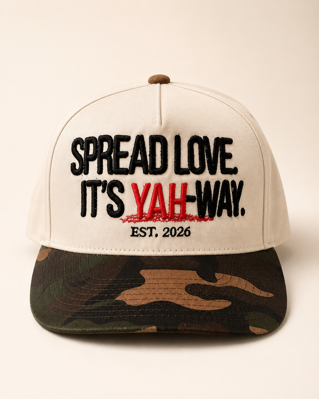The Spread Love Embroidered Camo Hat